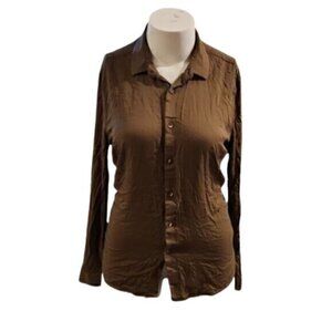 [ASOS] Brown Long Sleeve Button Down - Size XL